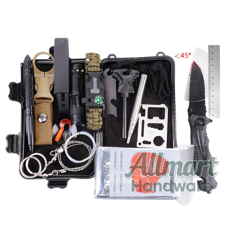 Outdoor Camping Kit - 多機能ポータブルEDCサバイバルツールボックス、アウトドアキャンプ緊急装備、プロ仕様SOS救急キット