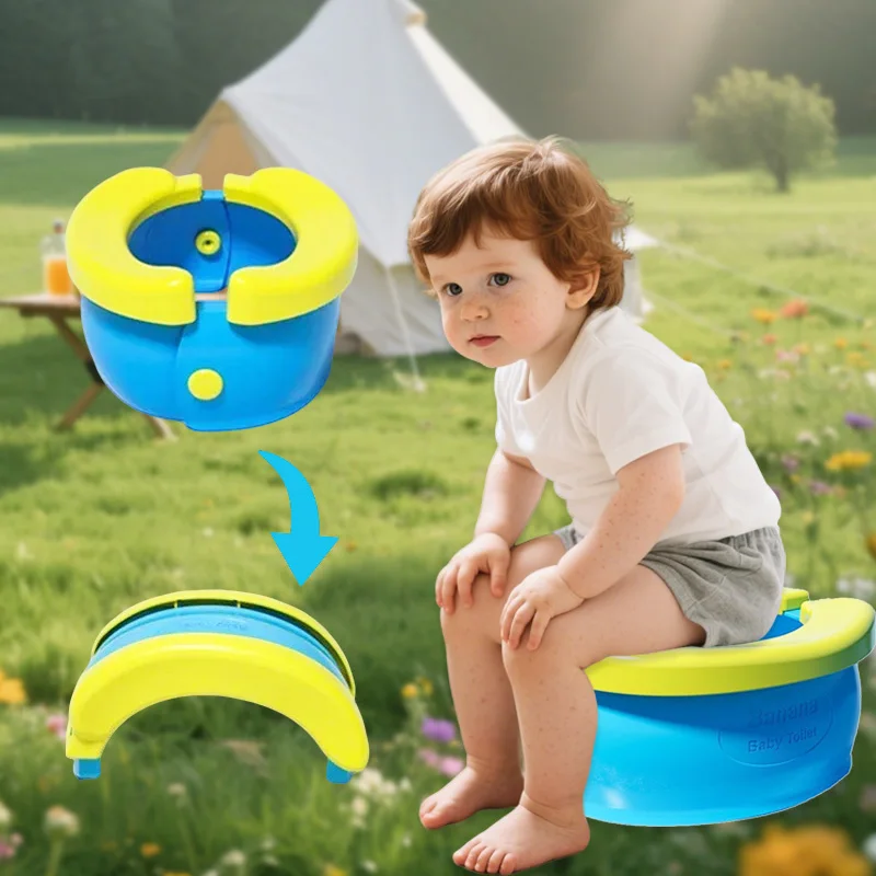 Outdoor Camping Toilet - 子供用折りたたみ式トイレトレーニングシートお手入れ簡単便座男の子と女の子への誕生日プレゼントポータブル旅行用ベビートイレキャンプ用