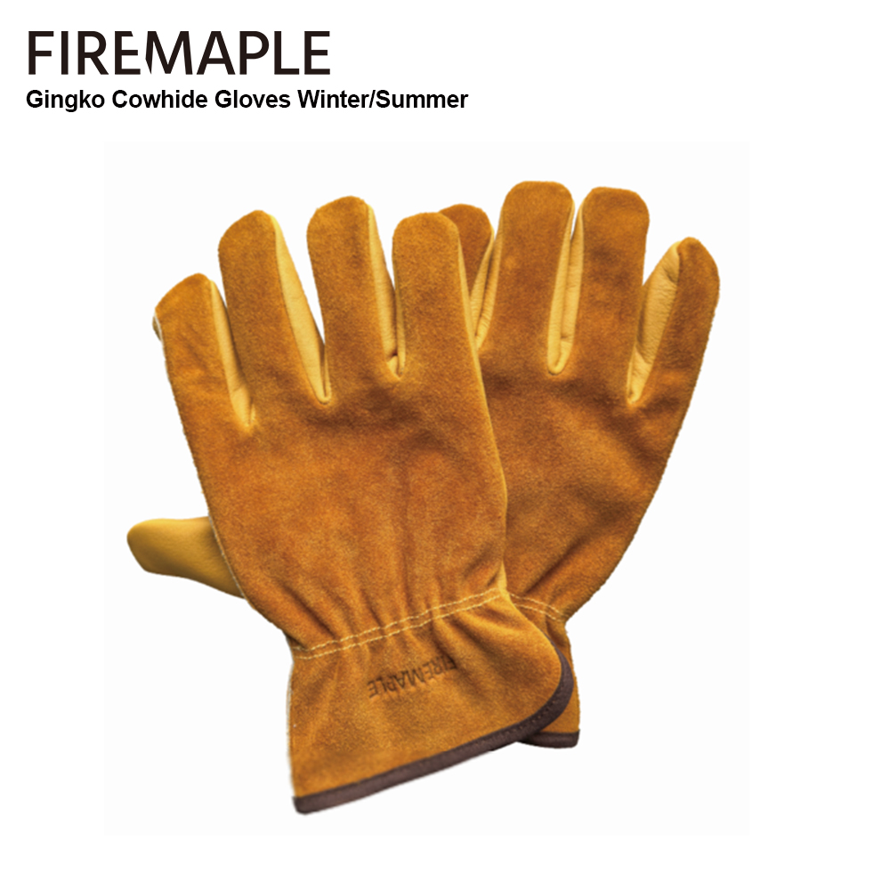 Outdoor Camping Burner - Fire-maple gingko牛革レザーワークグローブ難燃性断熱耐熱耐久性アウトドアキャンプ用火傷防止