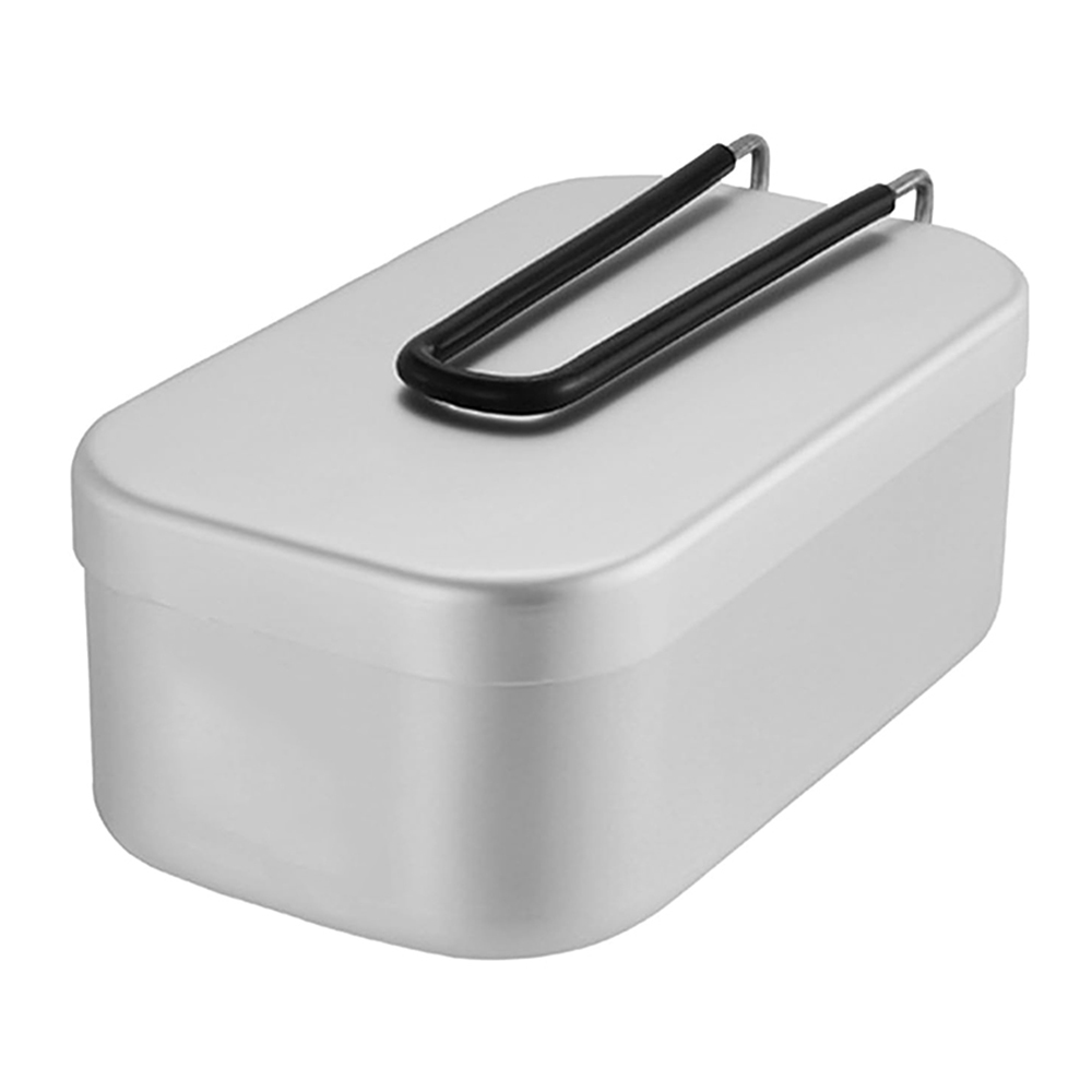 Outdoor Camping Essentials - 800 ミリリットルアルミ弁当箱屋外キャンプ調理器具食器折りたたみハンドルピクニックボックス調理食品弁当箱ハイキング用