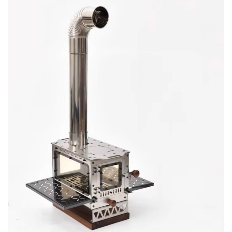 Outdoor Camping Fireplace - ウィザードミニポータブルステンレス鋼製ウッドストーブ屋外キャンプ用卓上暖炉、テント暖房、ピクニック、卓上使用、炭火対応