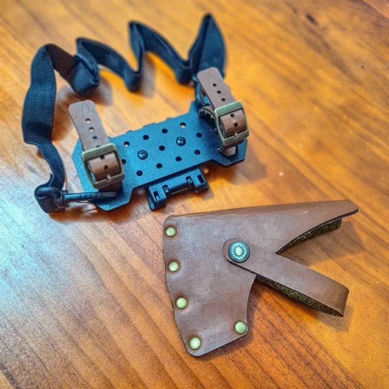 Camp Axe Hatchet - Outdool 戦術モールクリップポータブルアクセサリー手斧ブレードカバー耐久性のある斧革 Pu シースブッシュクラフトキャンプツール