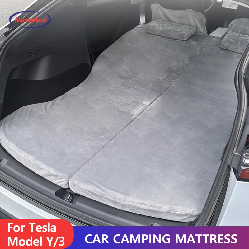 Outdoor Camping Quilt - テスラ モデルY/モデル3用 車中泊マットレス 高密度MDIスポンジベッド 取り外し可能パッド ハードウッドボードサポート