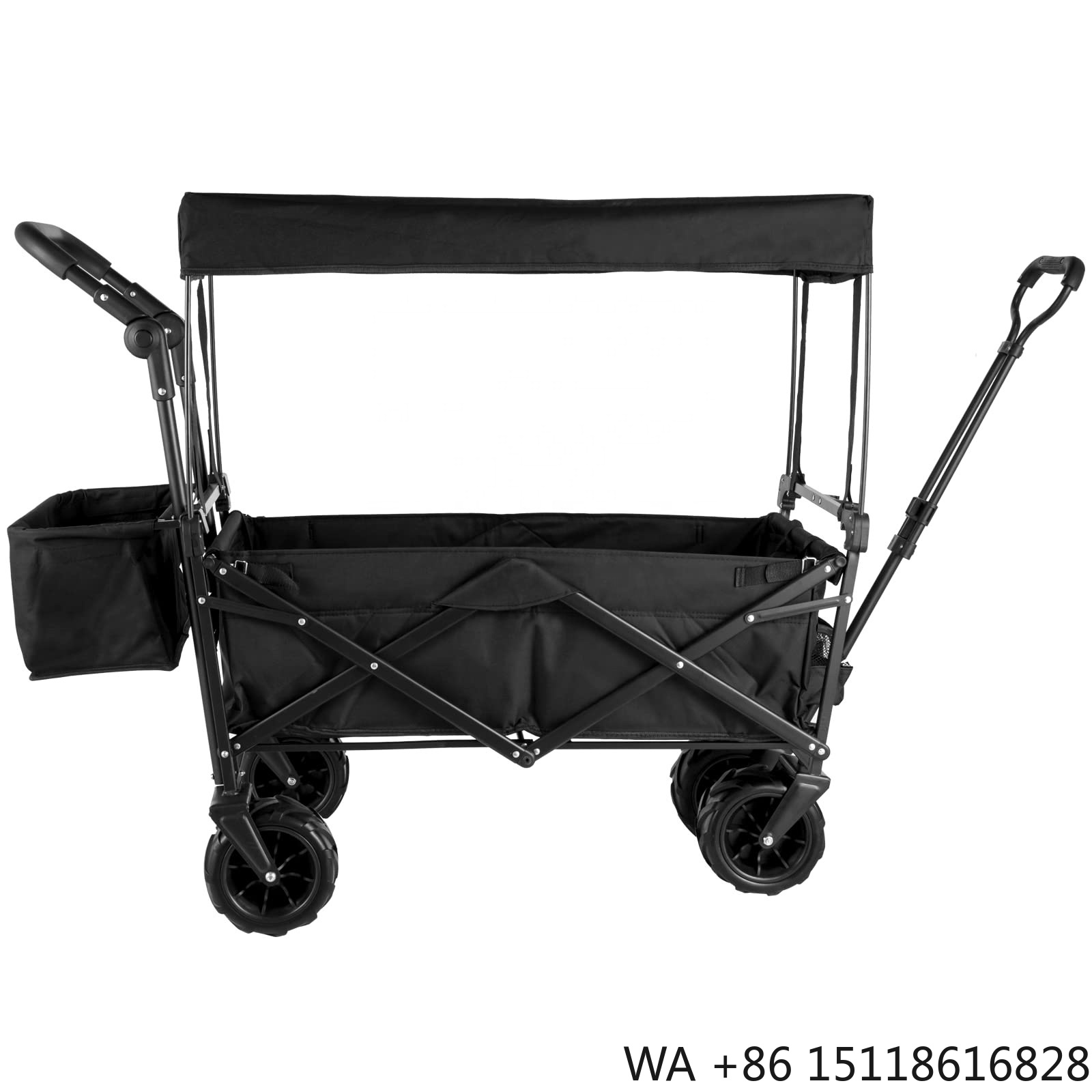 Camp Table Folding - 屋外キャンプ用折りたたみ式ユーティリティカート、折りたたみ式キャノピーとカップホルダー付きカート、折りたたみ式トロリー