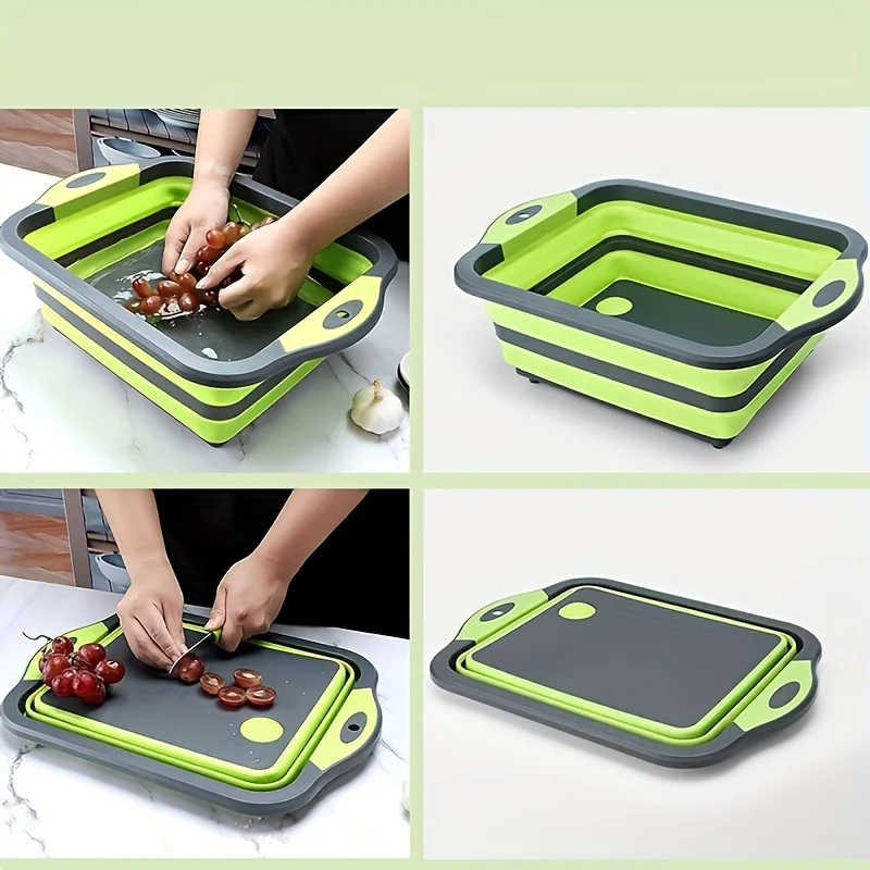 Outdoor Camping Sink - ポータブル折りたたみ式水盤、内蔵シンクとまな板収納機能付き、アウトドアキャンプや旅行者向け