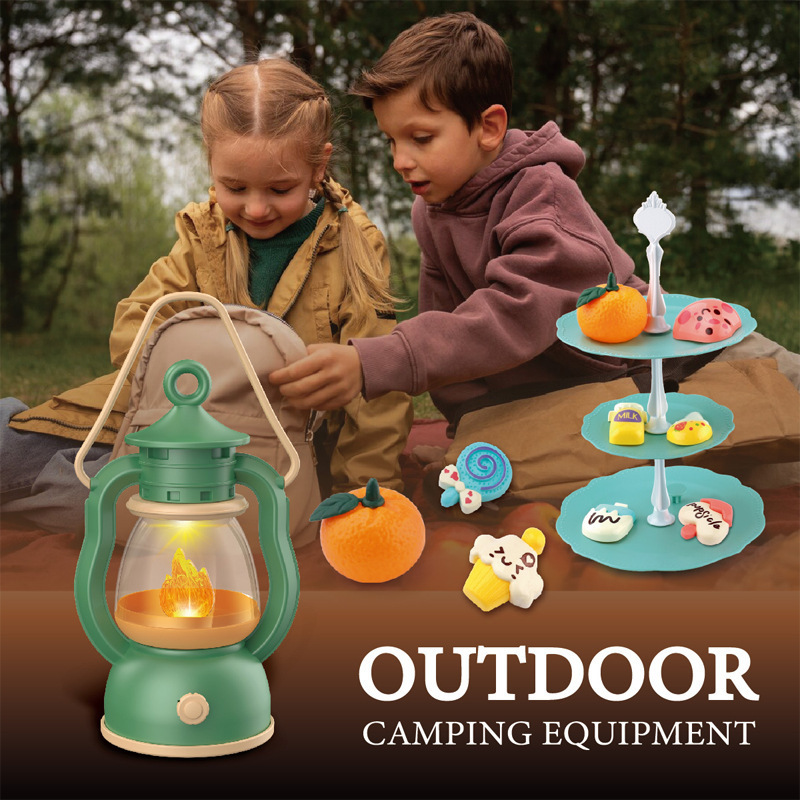 Outdoor Camping Kit - 子供用キャンプセット キャンプファイヤーごっこ遊び 幼児向けおもちゃ 男の子用 光と音付き キャンプおもちゃ付き