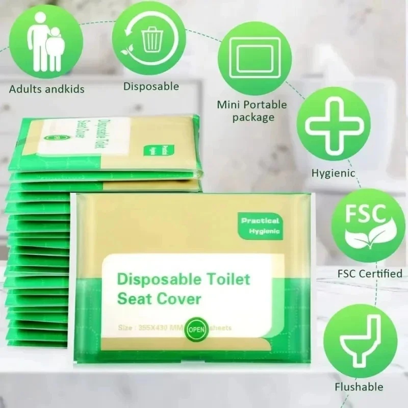 Outdoor Camping Toilet - 10-100枚入り使い捨て便座カバー、個別包装、旅行、飛行機、キャンプ、屋外、公共トイレ用