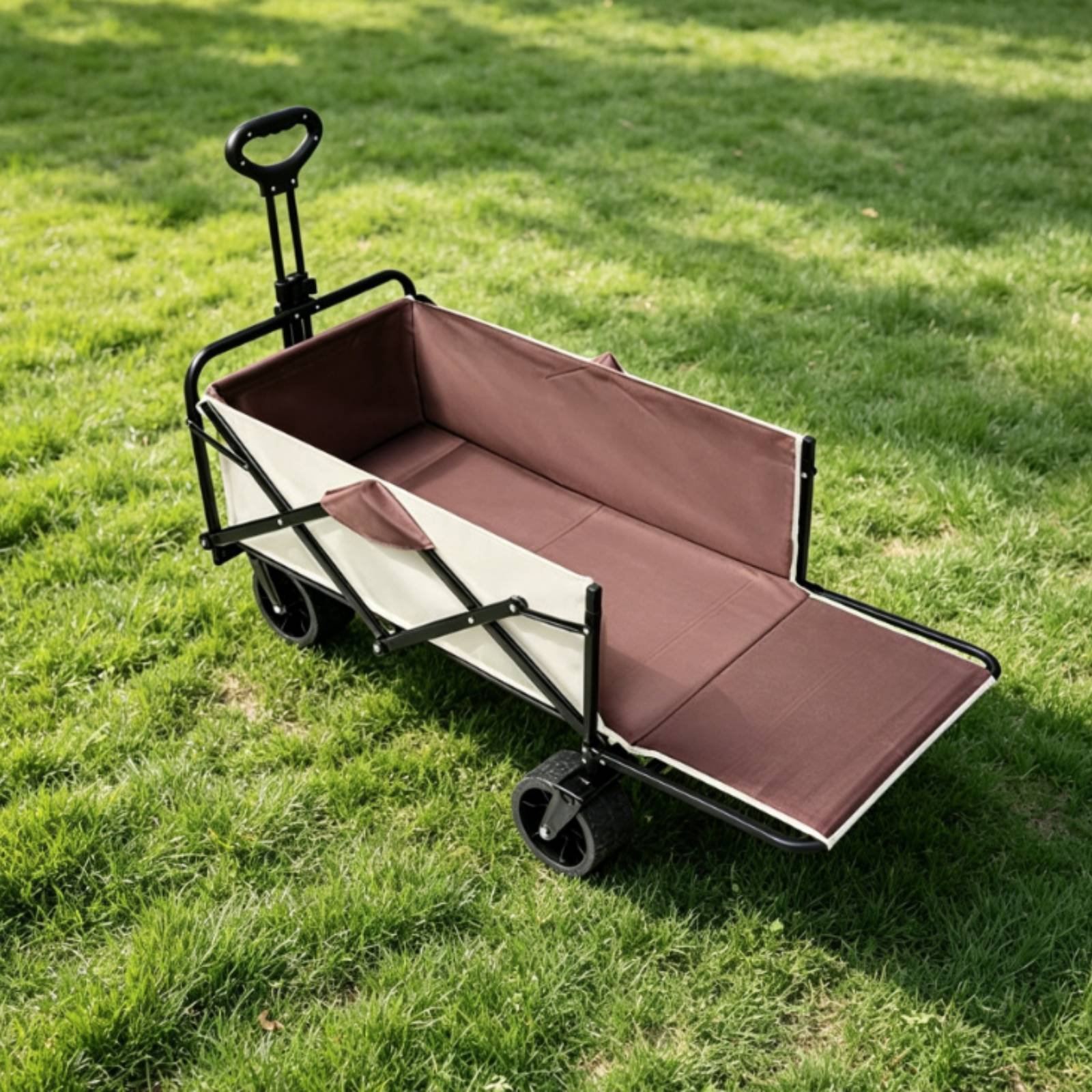 Jinli Outdoor Camping - 頑丈なキャンプワゴン特大折りたたみ式ワゴン車両アウトドアギア軽量ピクニック用