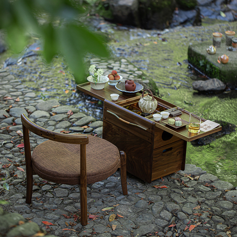 クルミ材暖炉付き茶壺用炭火コンロ、新型中国製ポータブルキャン - Outdoor Camping Fireplace のレビューと価格
