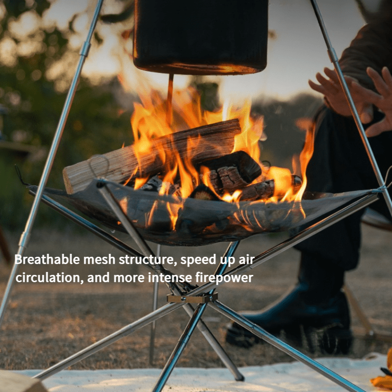 持ち運び可能な折りたたみ式スチールグリッド型キャンプファイヤ - Outdoor Camping Fireplace のレビューと価格