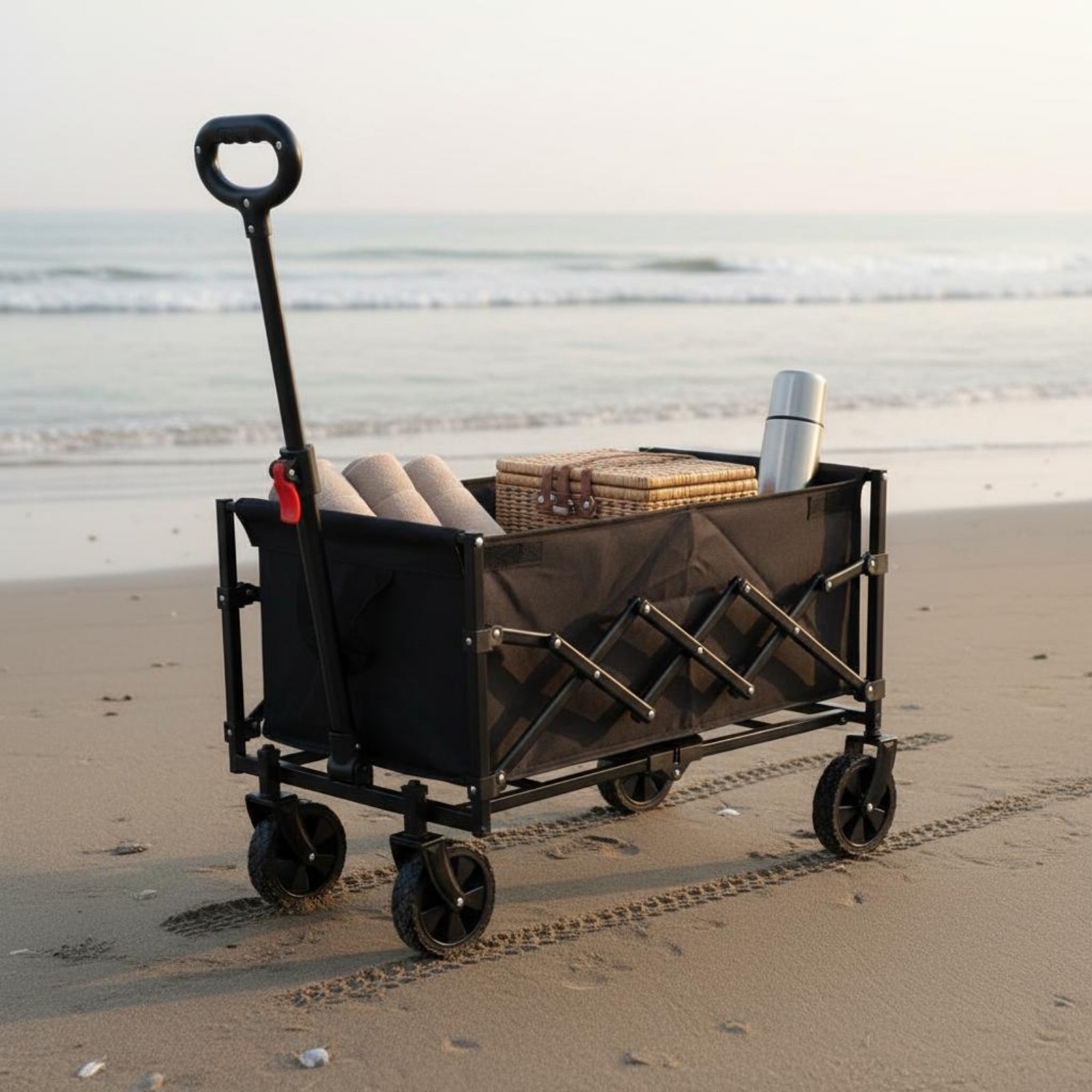 ポータブルキャンプワゴン省スペース折りたたみ式ビーチワゴン折 - Jinli Outdoor Camping のレビューと価格