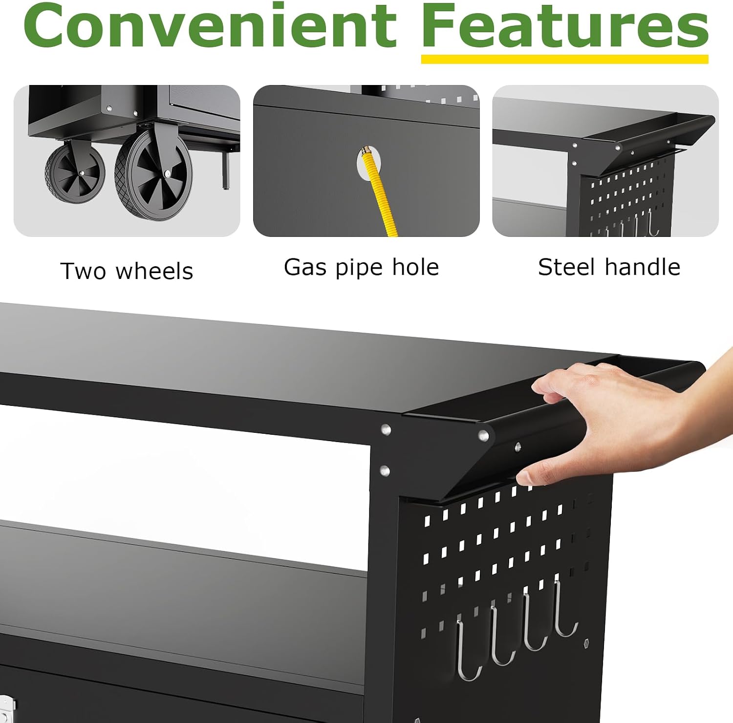 屋外グリルカートテーブル、収納付きキッチンアイランド、ホイー - Camp Table Folding のレビューと価格
