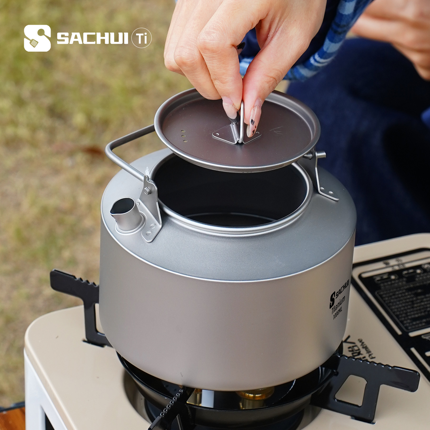 1000 ミリリットル純チタンケトル屋外超軽量茶コーヒーポッ - Outdoor Camping Essentials のレビューと価格