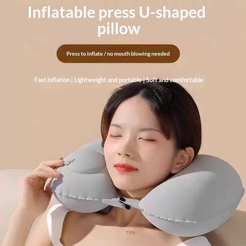 新しい群集化可能なインフレータブルポータブルネックピロー、収 - Outdoor Camping Stores のレビューと価格
