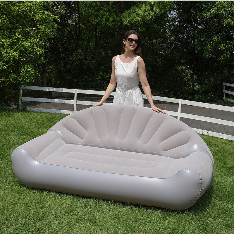 扇形型インフレータブルソファ 2人用フロッキングエアカウチ  - Outdoor Camping Lounge Chairs のレビューと価格