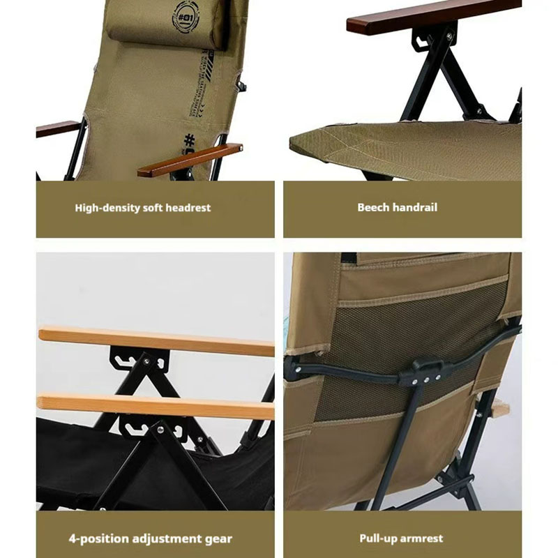 折りたたみ式ハイバックビーチキャンプチェア、4段階調整可能な - Outdoor Camping Lounge Chairs のレビューと価格