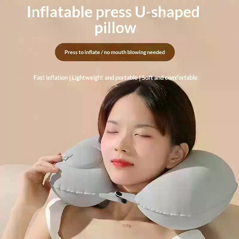 収納可能で自己充填できる、群れで購入できる携帯用ネックピロー - Outdoor Camping Stores のレビューと価格