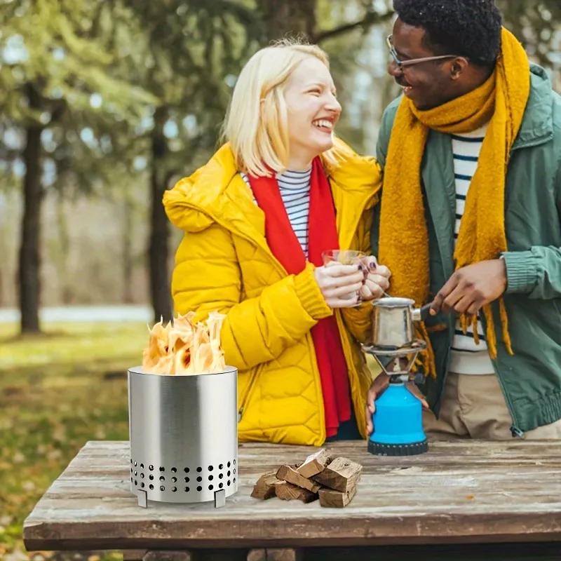 1 個ポータブルキャンプストーブ卓上ピットスタンド付き屋外暖 - Outdoor Camping Fireplace のレビューと価格