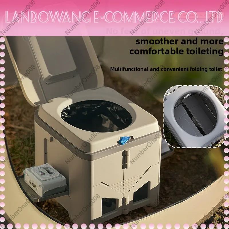 ポータブル折りたたみトイレ、防臭、取り外し可能、車、キャンプ - Outdoor Camping Toilet のレビューと価格