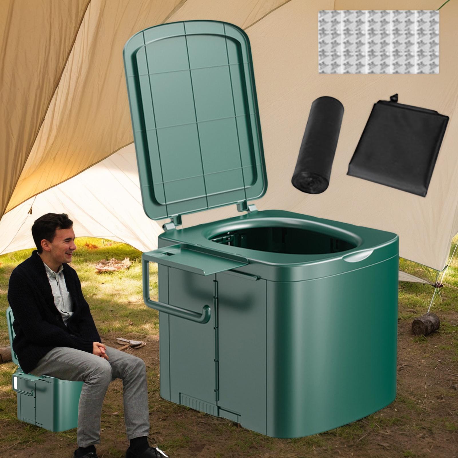 ポータブルトイレ キャンプ用 人間工学に基づいたハンドル 屋 - Outdoor Camping Toilet のレビューと価格