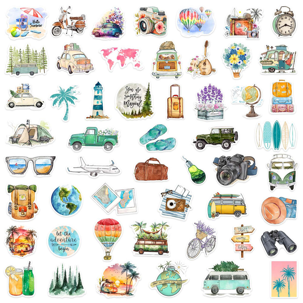 50 個アウトドア旅行 PVC ステッカー防水デカールギター - Outdoor Camping Stores のレビューと価格