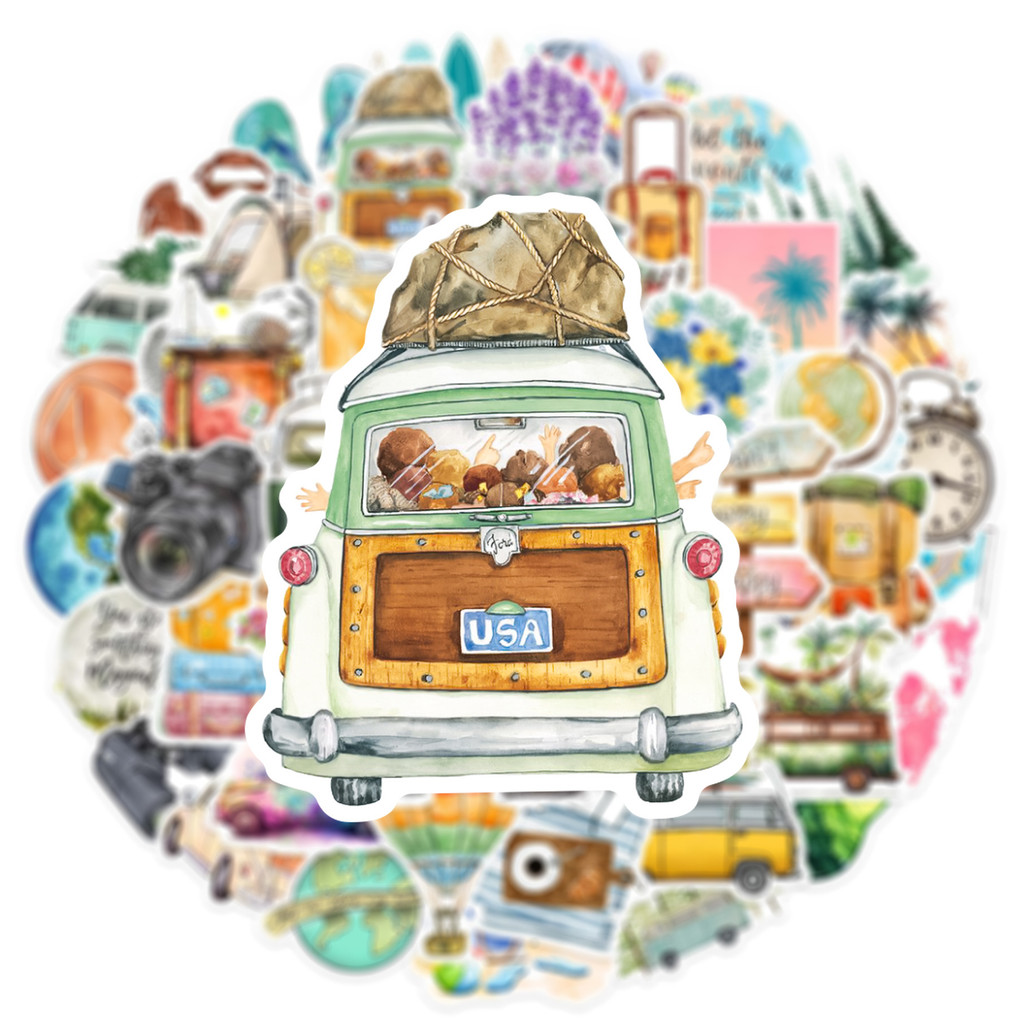 50 個アウトドア旅行 PVC ステッカー防水デカールギター - Outdoor Camping Stores のレビューと価格