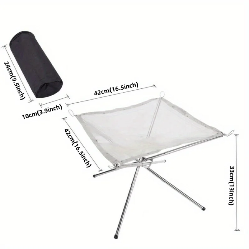 持ち運び可能な折りたたみ式スチールグリッド型キャンプファイヤ - Outdoor Camping Fireplace のレビューと価格