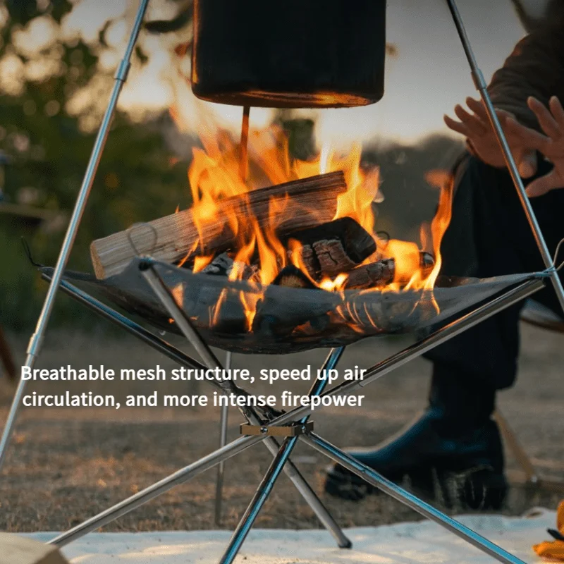 持ち運び可能な折りたたみ式スチールグリッド型キャンプファイヤ - Outdoor Camping Fireplace のレビューと価格