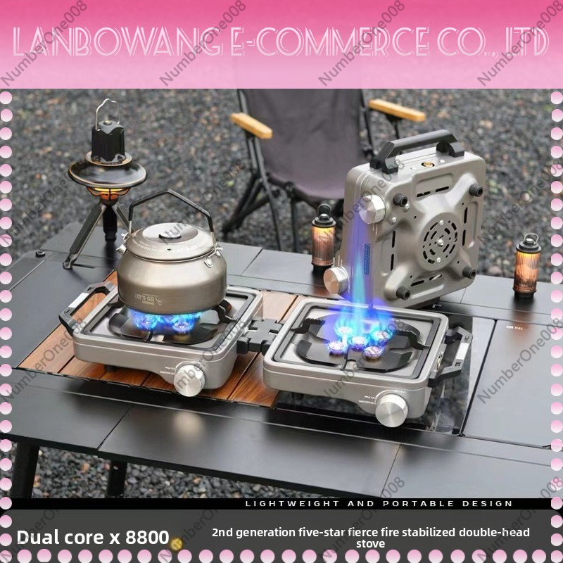 屋外用デュアルバーナー高出力キャンプストーブ折りたたみ式BB - Outdoor Camping Burner のレビューと価格