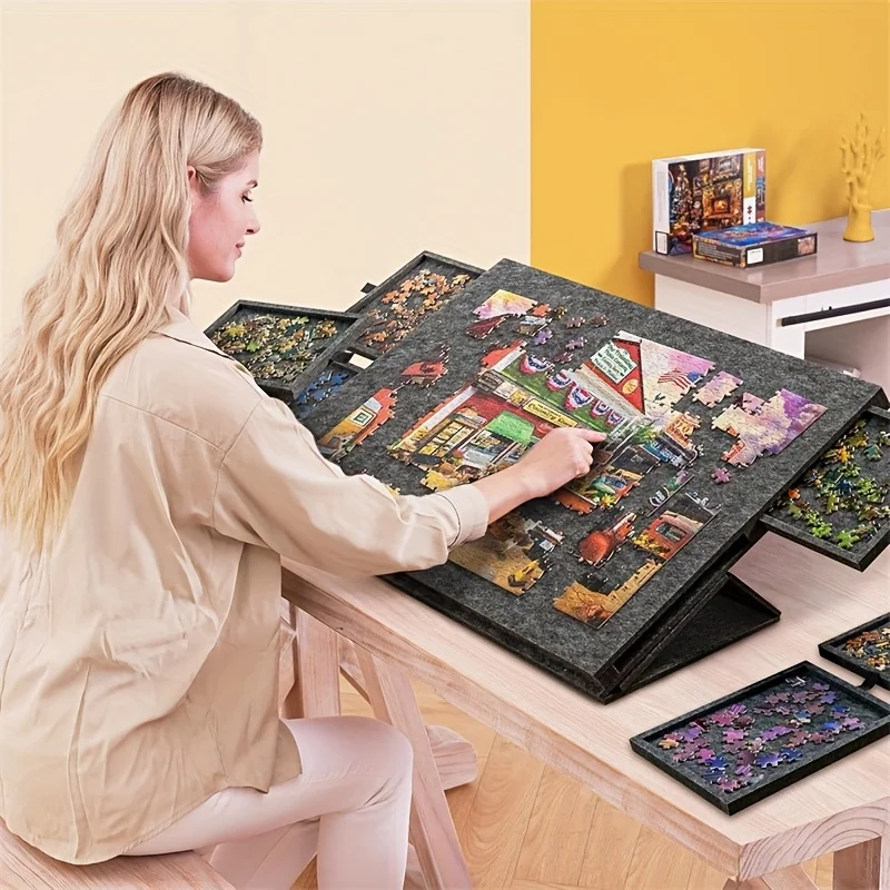 6段引き出し付き1500ピースジグソーパズルテーブル、フェル - Camp Table Folding のレビューと価格