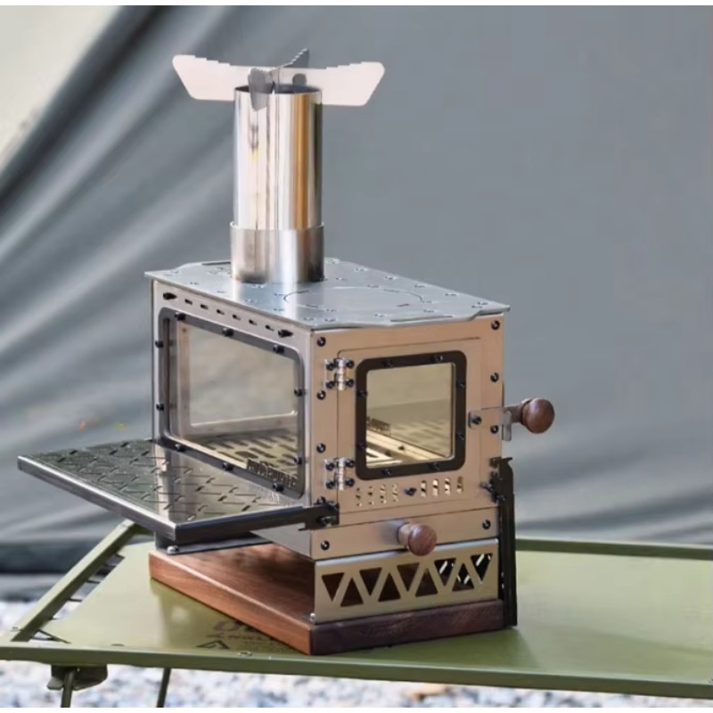 ウィザードミニポータブルステンレス鋼製ウッドストーブ屋外キャ - Outdoor Camping Fireplace のレビューと価格