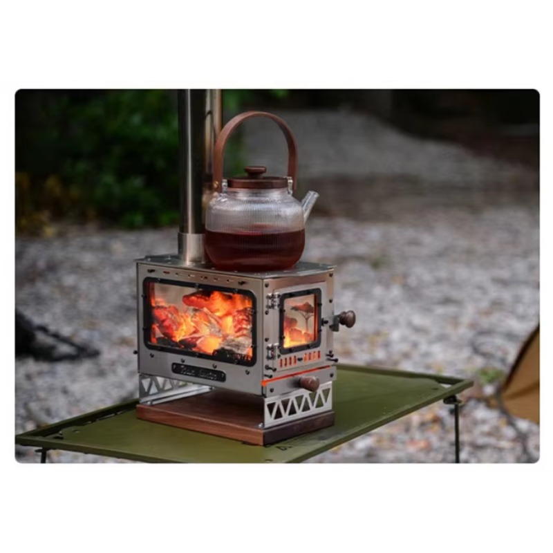 ウィザードミニポータブルステンレス鋼製ウッドストーブ屋外キャ - Outdoor Camping Fireplace のレビューと価格