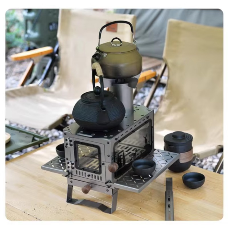 ウィザードミニポータブルステンレス鋼製ウッドストーブ屋外キャ - Outdoor Camping Fireplace のレビューと価格