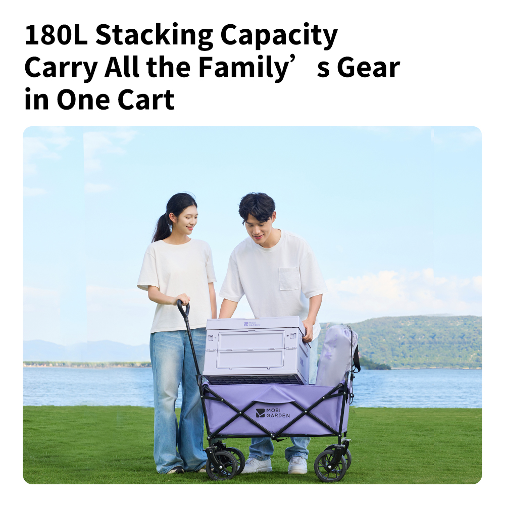 モビガーデン折りたたみ式四輪ポータブルワゴン、キャンプ車やキ - Camp Table Folding のレビューと価格