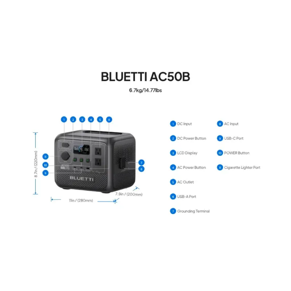 BLUETTI AC50B ポータブル電源 700W 448 - Outdoor Camping Kit のレビューと価格