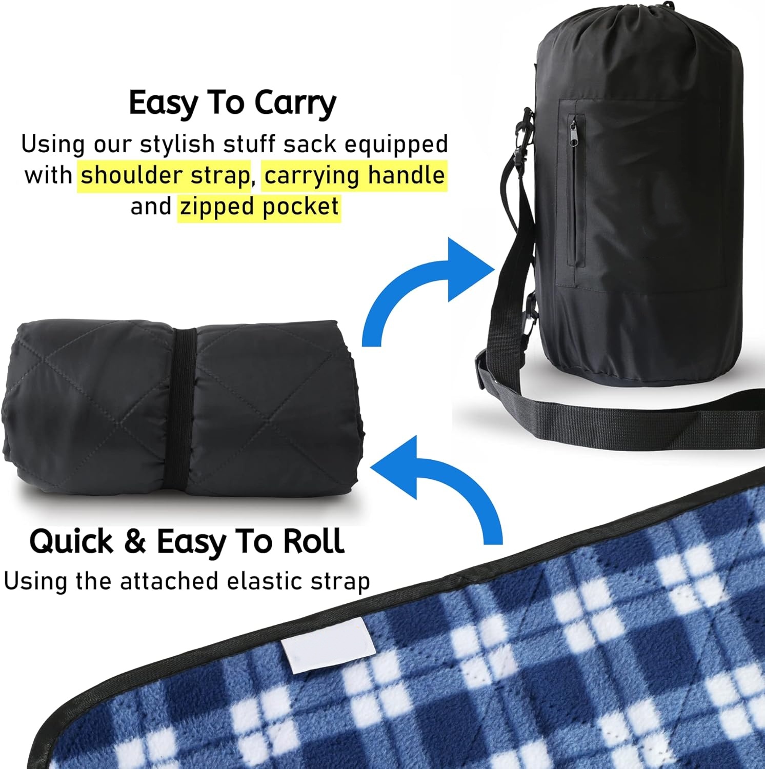 大型防水アウトドアブランケット - 超厚手プレミアムキルティ - Outdoor Camping Quilt のレビューと価格