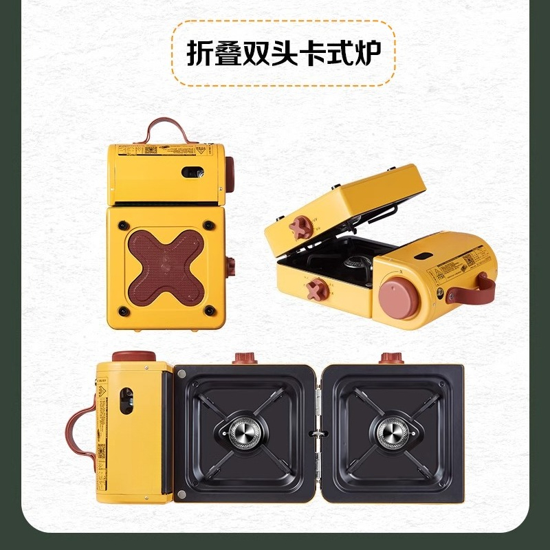 ポータブルキャンプストーブ 高級折りたたみ式デュアルバーナー - Outdoor Camping Burner のレビューと価格
