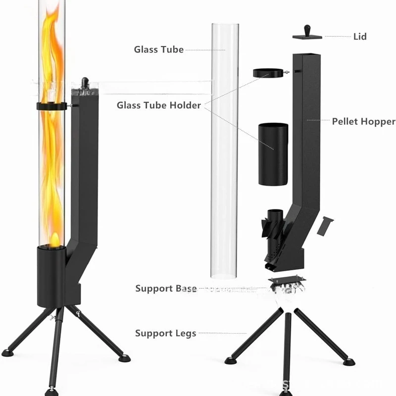 縦型ロケットストーブ - バズーカ型薪ストーブ、アウトドアキ - Outdoor Camping Burner のレビューと価格