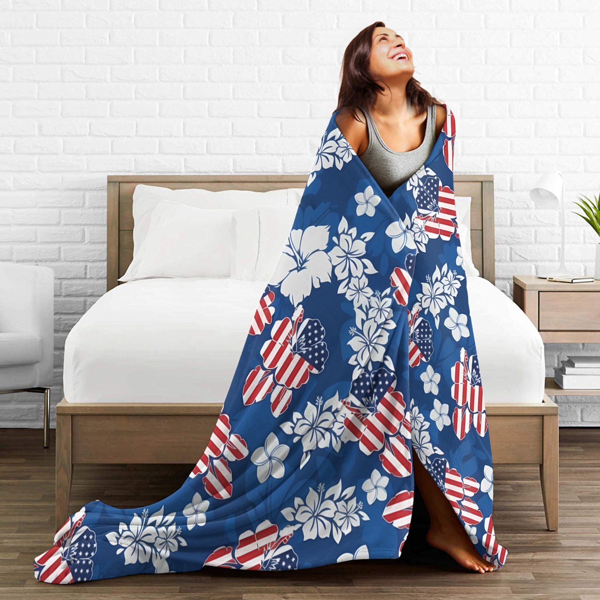 7月4日アメリカ合衆国温かいソフトブランケットキャンプ用プラ - Outdoor Camping Usa のレビューと価格